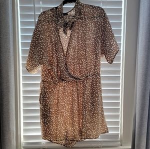 Brown and white Romper - like new!